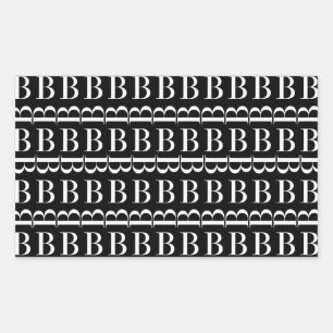 Monogram Initial Letter B Rectangular Sticker