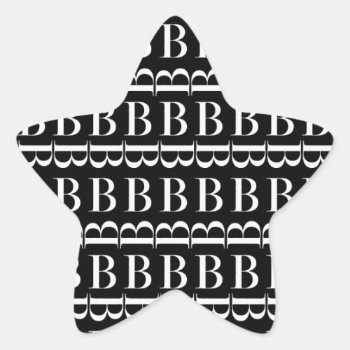 Monogram Initial Letter B Star Sticker