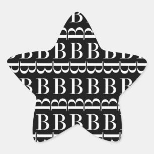 Monogram Initial Letter B Star Sticker