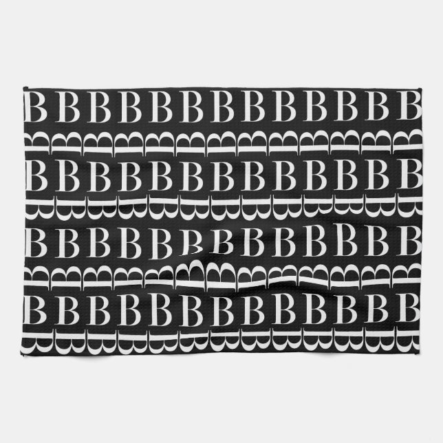 Monogram Initial Letter B Towel (Horizontal)