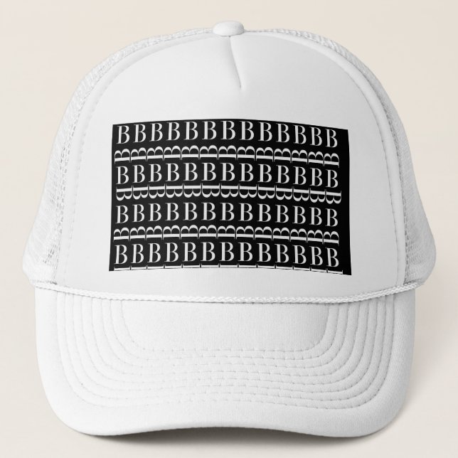 Monogram Initial Letter B Trucker Hat (Front)