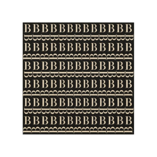 Monogram Initial Letter B Wood Wall Art