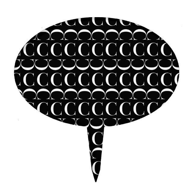 Monogram Initial Letter C Cake Topper (Front)