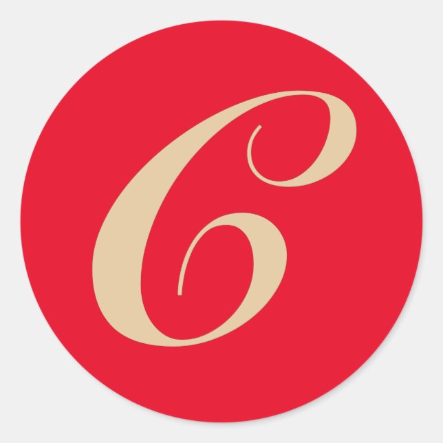 Monogram initial letter C Classic Round Sticker (Front)