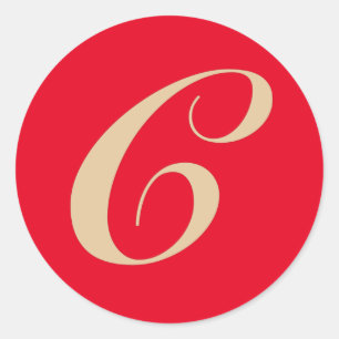 Monogram initial letter C Classic Round Sticker