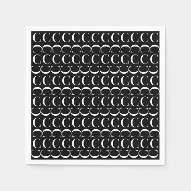 Monogram Initial Letter C Paper Napkins (Front)