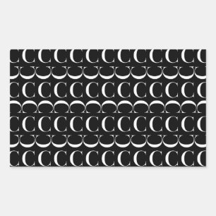 Monogram Initial Letter C Rectangular Sticker