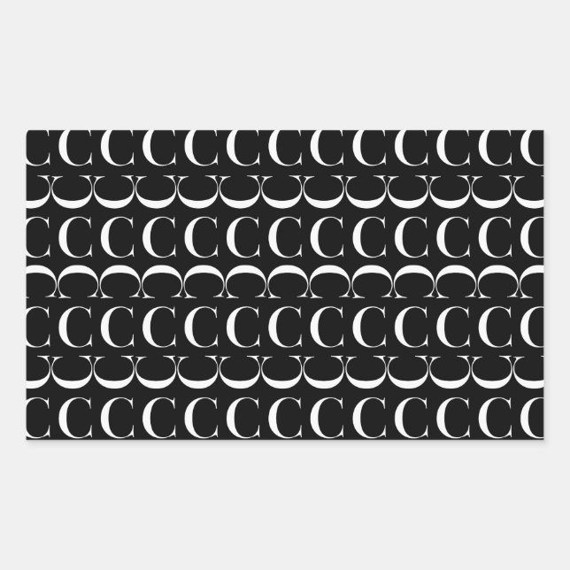 Monogram Initial Letter C Rectangular Sticker (Front)