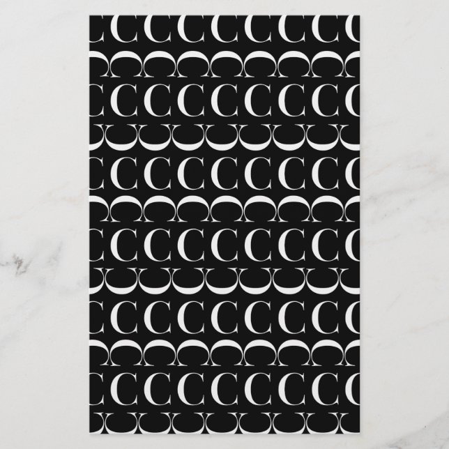 Monogram Initial Letter C Stationery (Front)