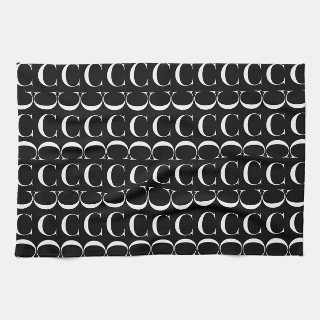Monogram Initial Letter C Towel (Horizontal)