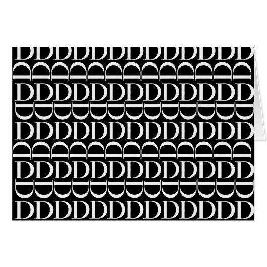 Monogram Initial Letter D Cards (Front Horizontal)