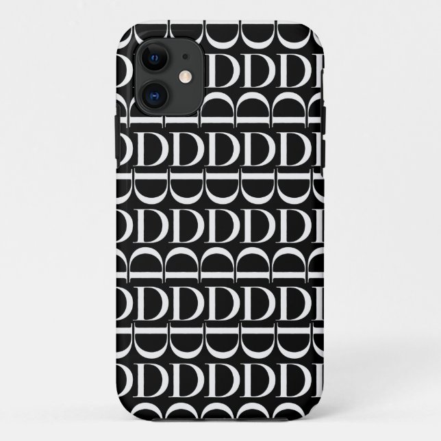 Monogram Initial Letter D Case-Mate iPhone Case (Back)