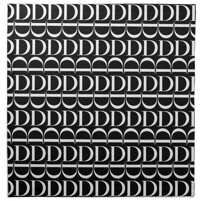 Monogram Initial Letter D Cloth Napkin (Front)