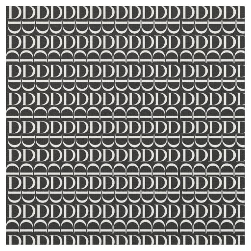 Monogram Initial Letter D Fabric