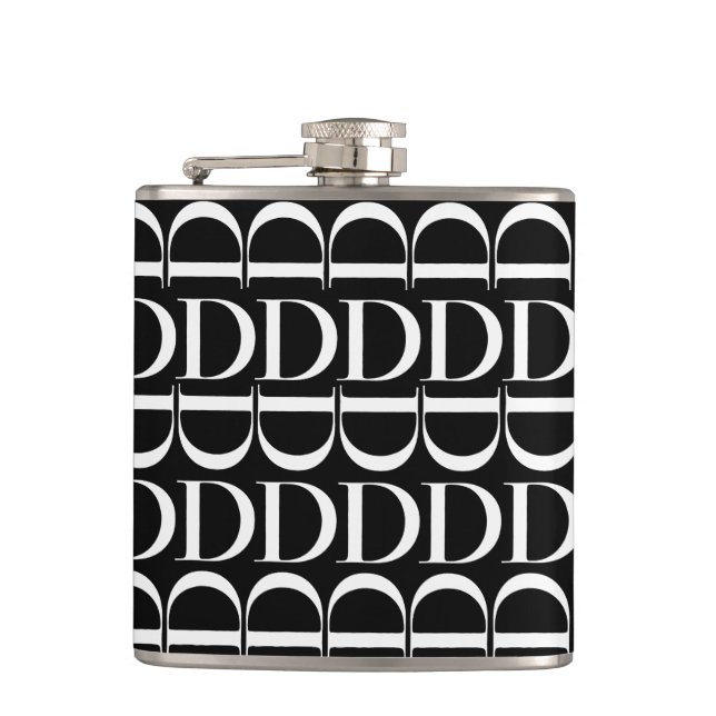Monogram Initial Letter D Flask (Front)