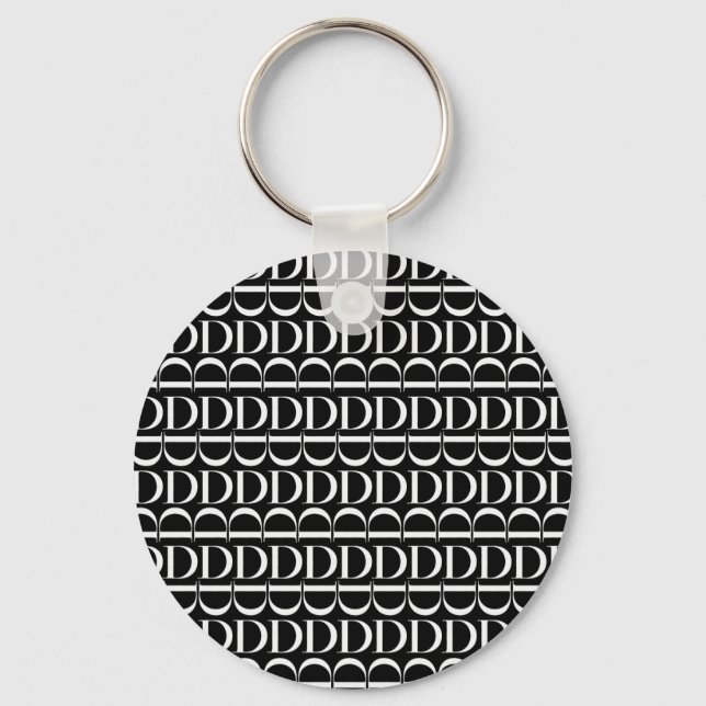 Monogram Initial Letter D Keychain (Front)