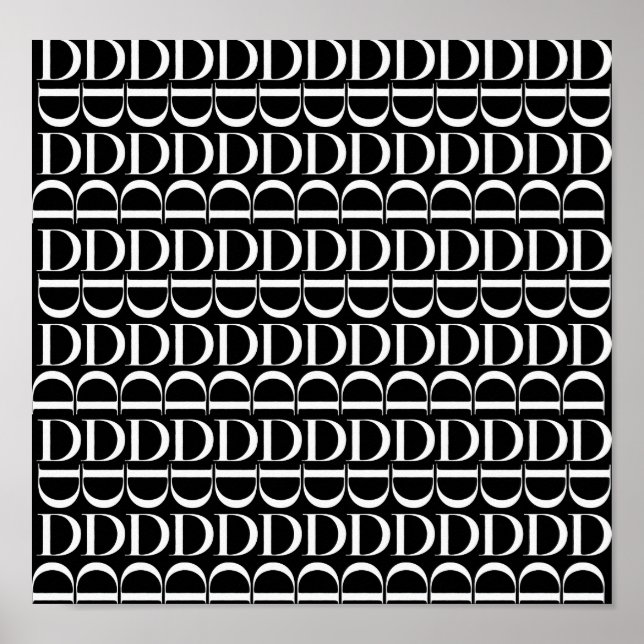 Monogram Initial Letter D Poster (Front)
