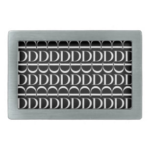 Monogram Initial Letter D Rectangular Belt Buckle