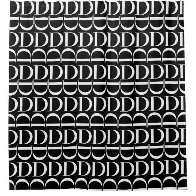 Monogram Initial Letter D Shower Curtain (Front)