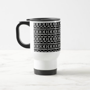 Monogram Initial Letter D Travel Mug