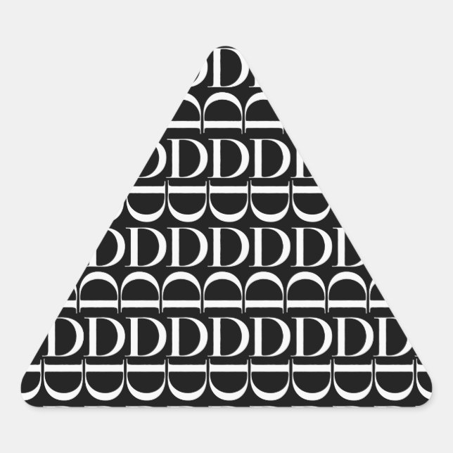 Monogram Initial Letter D Triangle Sticker (Front)
