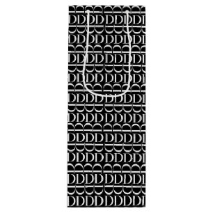 Monogram Initial Letter D Wine Gift Bag