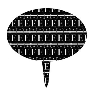 Monogram Initial Letter E Cake Topper