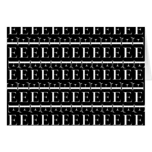 Monogram Initial Letter E Cards (Front Horizontal)