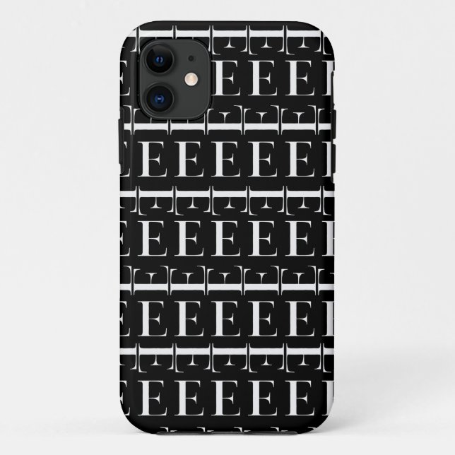Monogram Initial Letter E Case-Mate iPhone Case (Back)