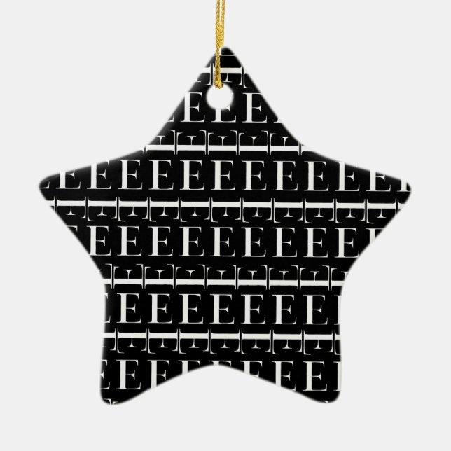 Monogram Initial Letter E Ceramic Ornament (Front)