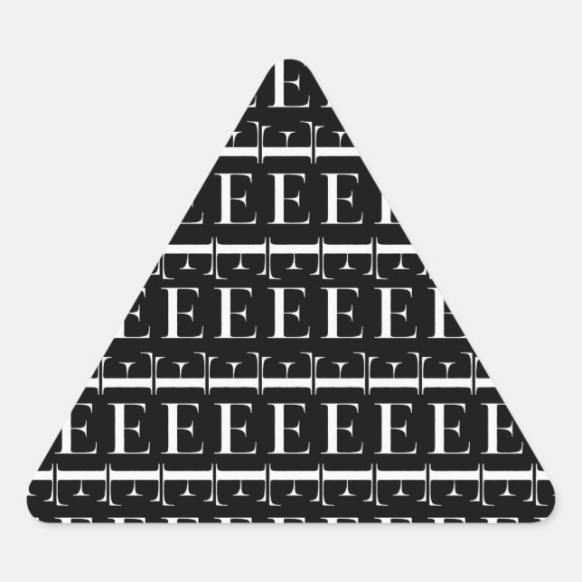 Monogram Initial Letter E Triangle Sticker (Front)