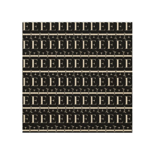 Monogram Initial Letter E Wood Wall Art