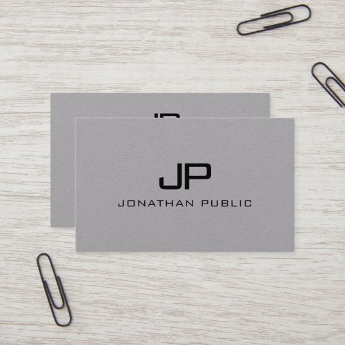 Monogram Initial Letter Elegant Modern Template Business Card