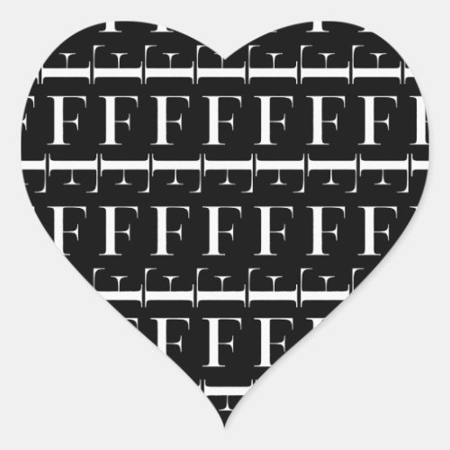 Monogram Initial Letter F Heart Sticker