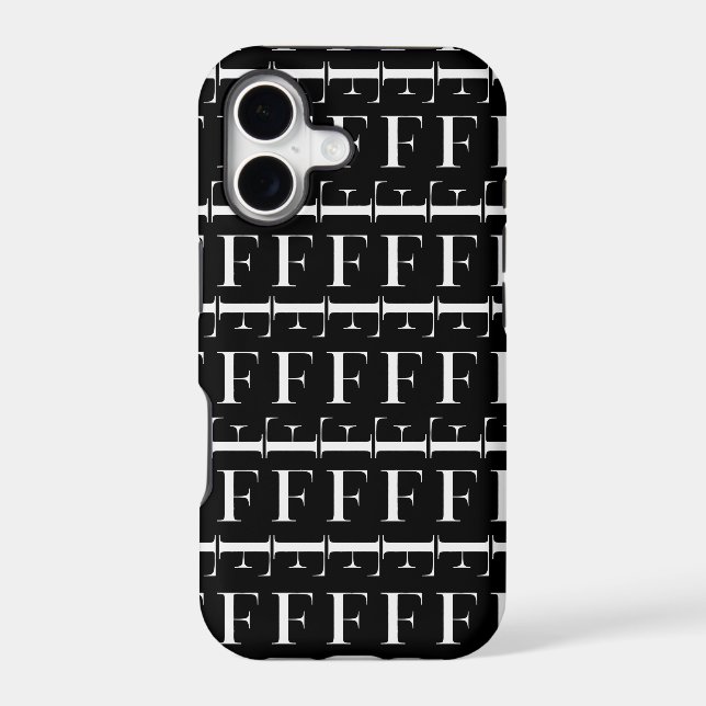 Monogram Initial Letter F Iphone Case (Back)