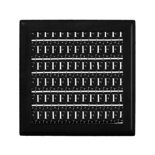 Monogram Initial Letter F Keepsake Box