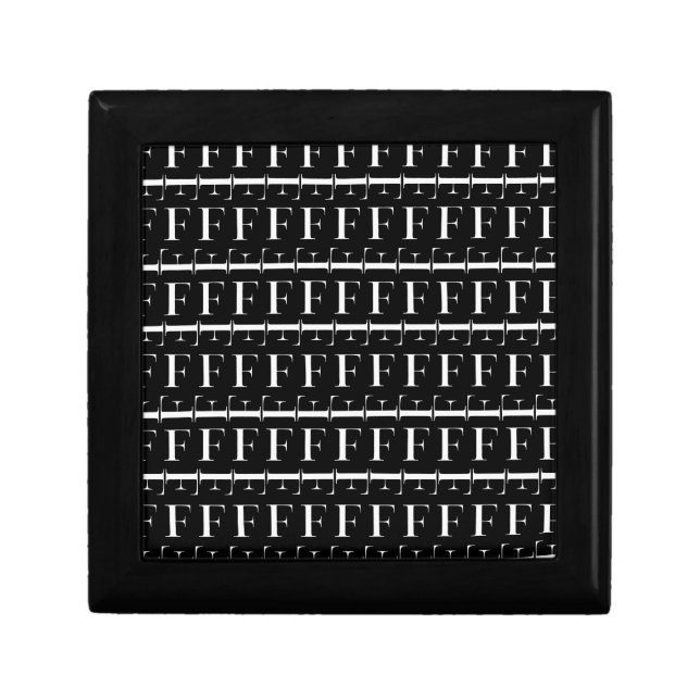 Monogram Initial Letter F Keepsake Box (Front)