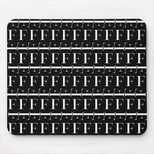 Monogram Initial Letter F Mouse Pad (Front)