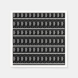 Monogram Initial Letter F Paper Napkins