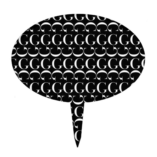 Monogram Initial Letter G Cake Topper (Front)