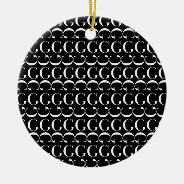 Monogram Initial Letter G Ceramic Ornament (Front)