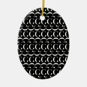 Monogram Initial Letter G Ceramic Ornament
