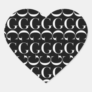 Monogram Initial Letter G Heart Sticker