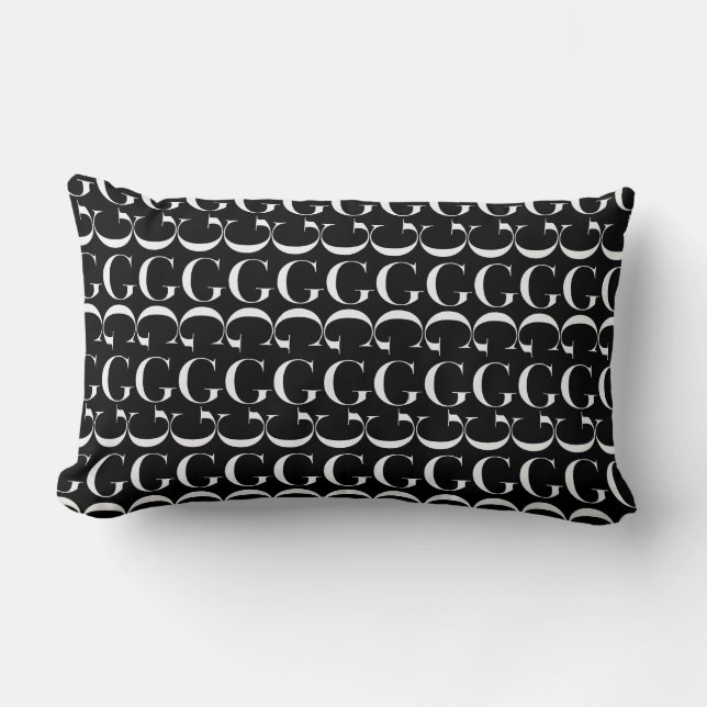 Monogram Initial Letter G Lumbar Pillow (Front)