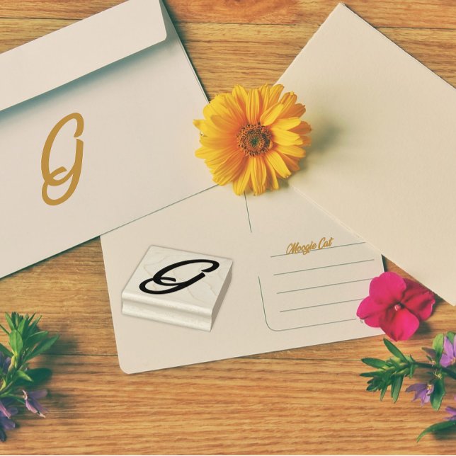 Monogram Initial Letter G Rubber Stamp (Creator Uploaded)
