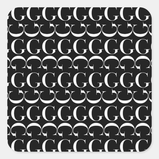 Monogram Initial Letter G Square Sticker (Front)