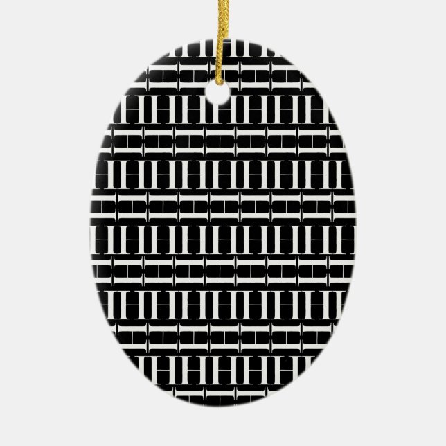 Monogram Initial Letter H Ceramic Ornament (Front)