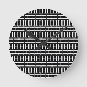 Monogram Initial Letter H, Choose Background Color Round Clock