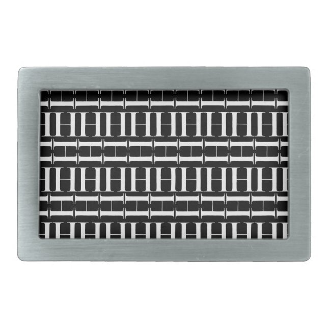 Monogram Initial Letter H Rectangular Belt Buckle (Front)