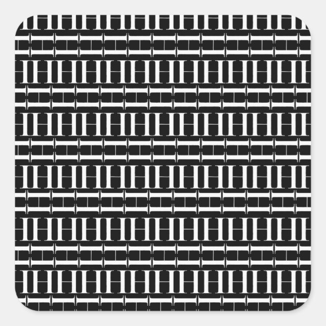 Monogram Initial Letter H Square Sticker (Front)